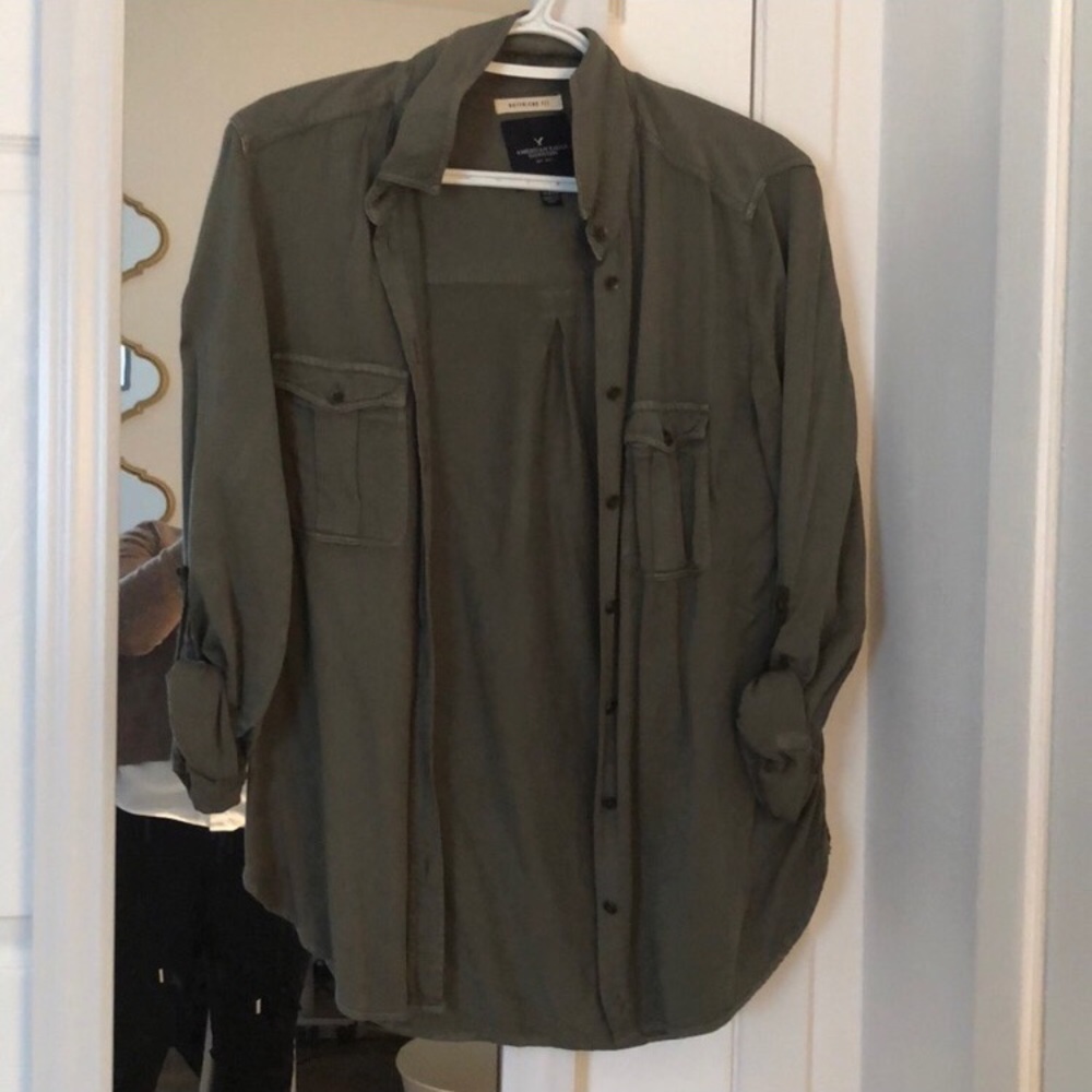 Army Green Button Up